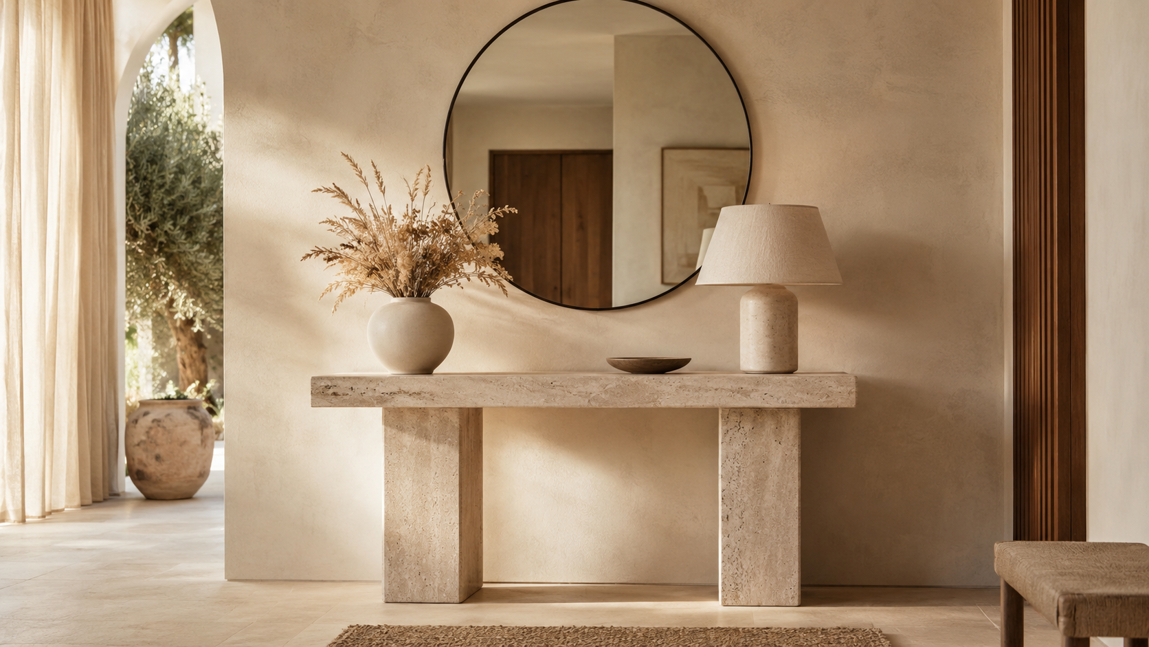 Console en travertin : 5 idées pour styliser son entrée