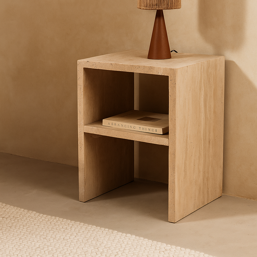 Aelia - Table de chevet en travertin