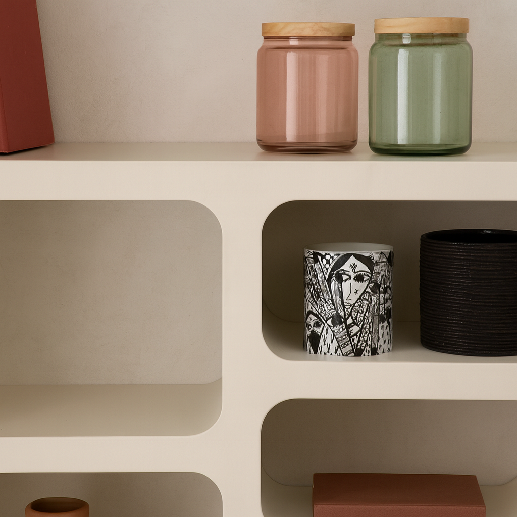 Bergame - Console en bois et béton ciré