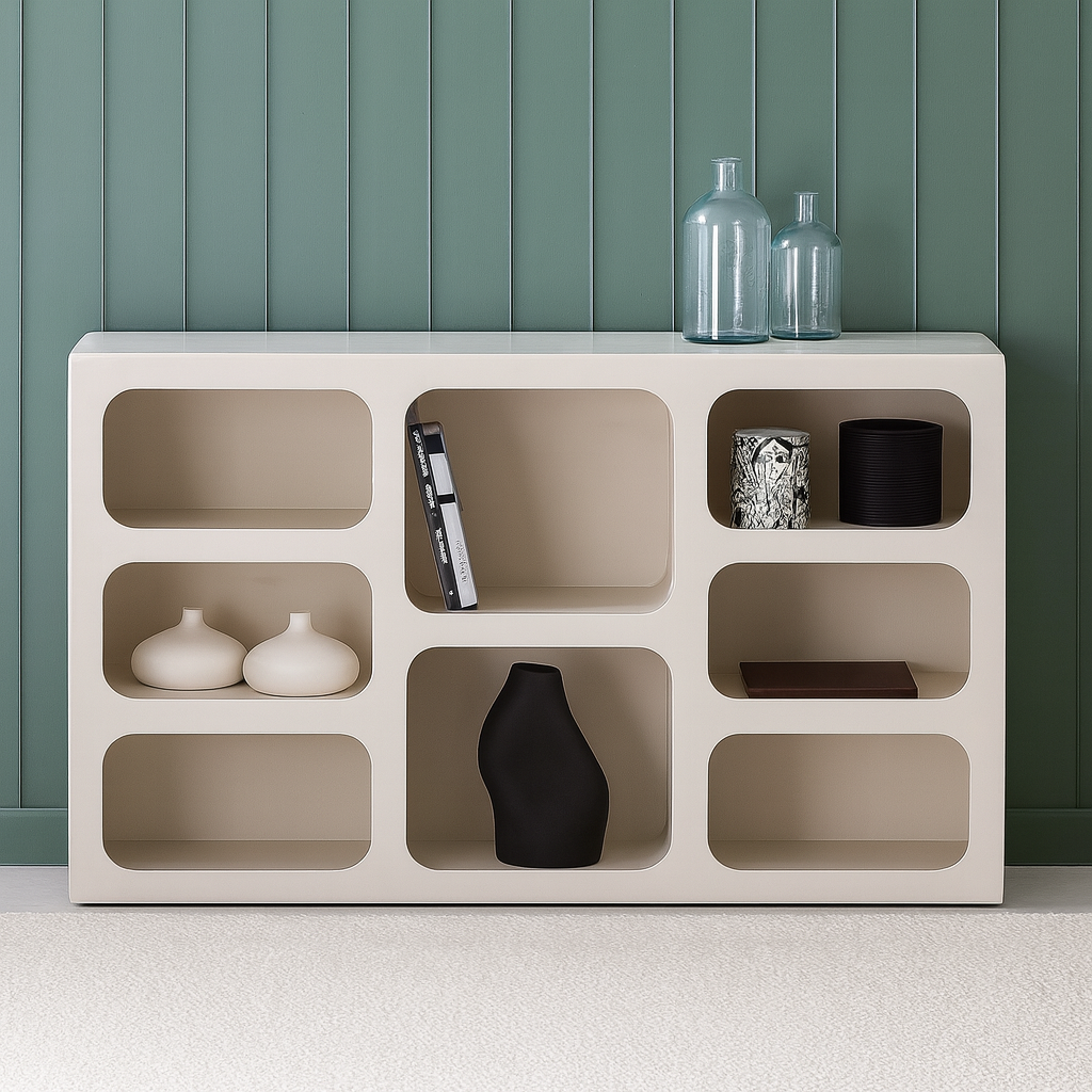 Bergame - Console en bois et béton ciré