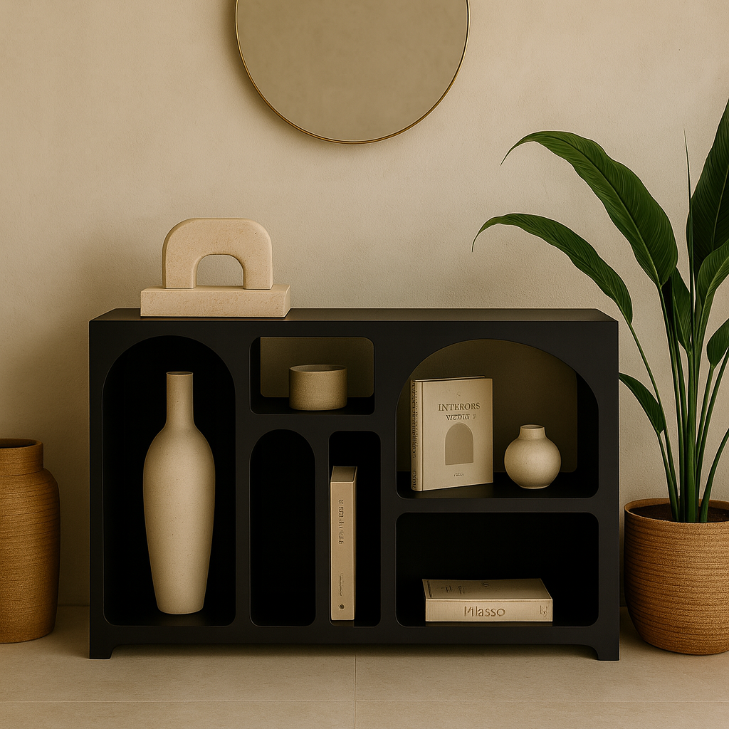 Safiya - Console en bois et béton ciré