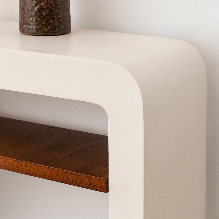 Mirage - Console en béton ciré et chêne