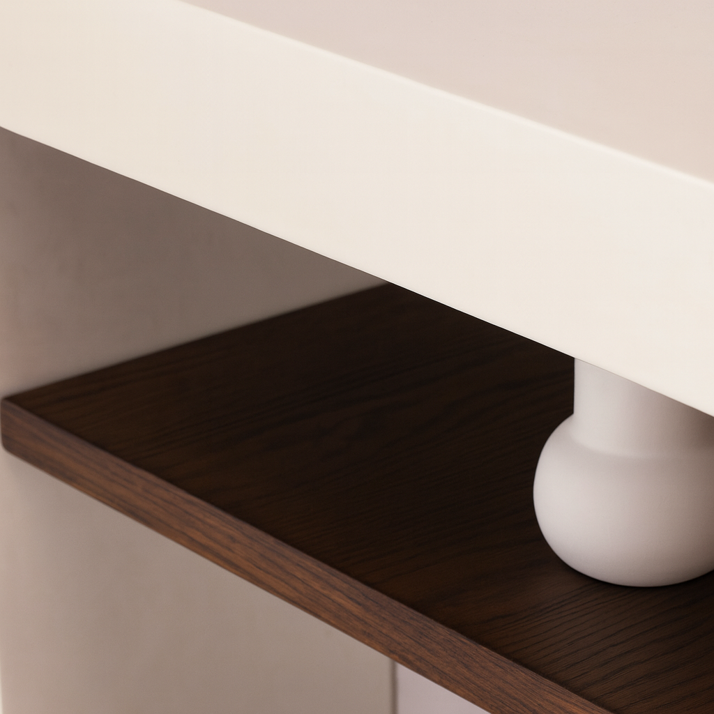 Mirage - Console en béton ciré et chêne