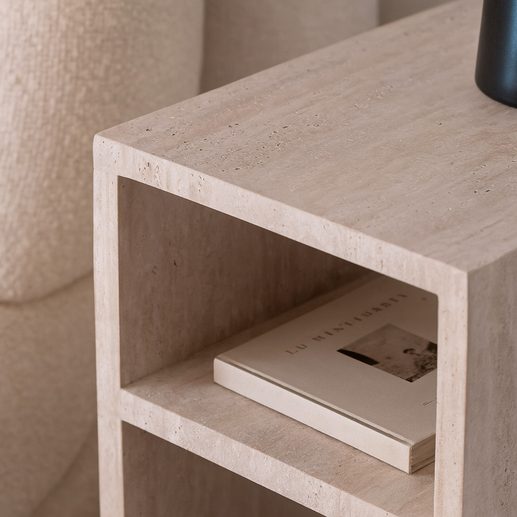 Aelia - Table de chevet en travertin