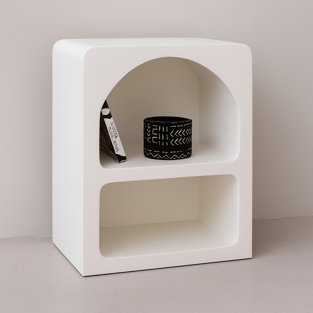 Noelia - Table de chevet en bois et béton ciré