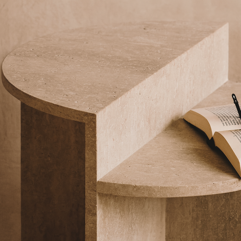 Zaho - Table d'appoint en travertin