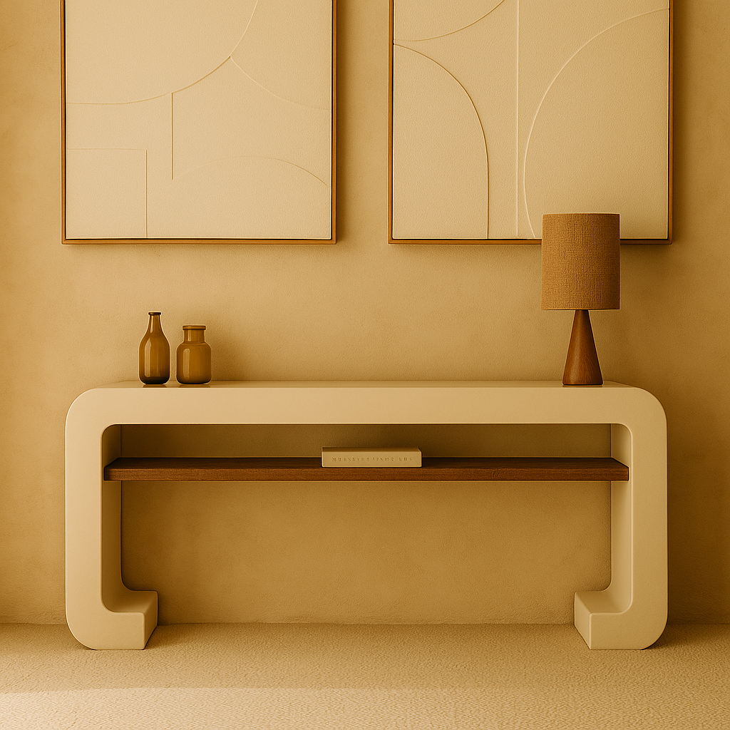 Mirage - Console en béton ciré et chêne