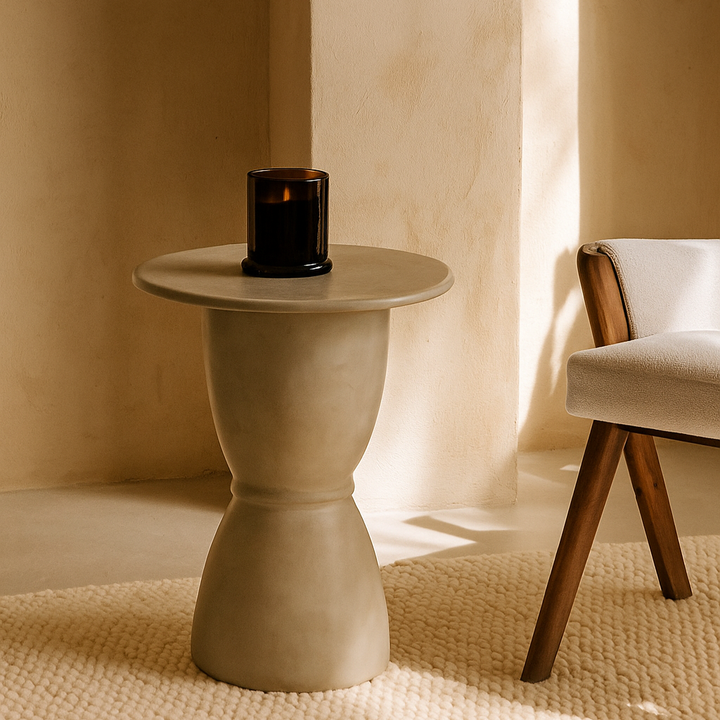 Neoma - Table d'appoint céramique beige