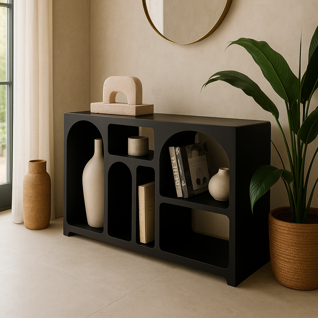 Safiya - Console en bois et béton ciré