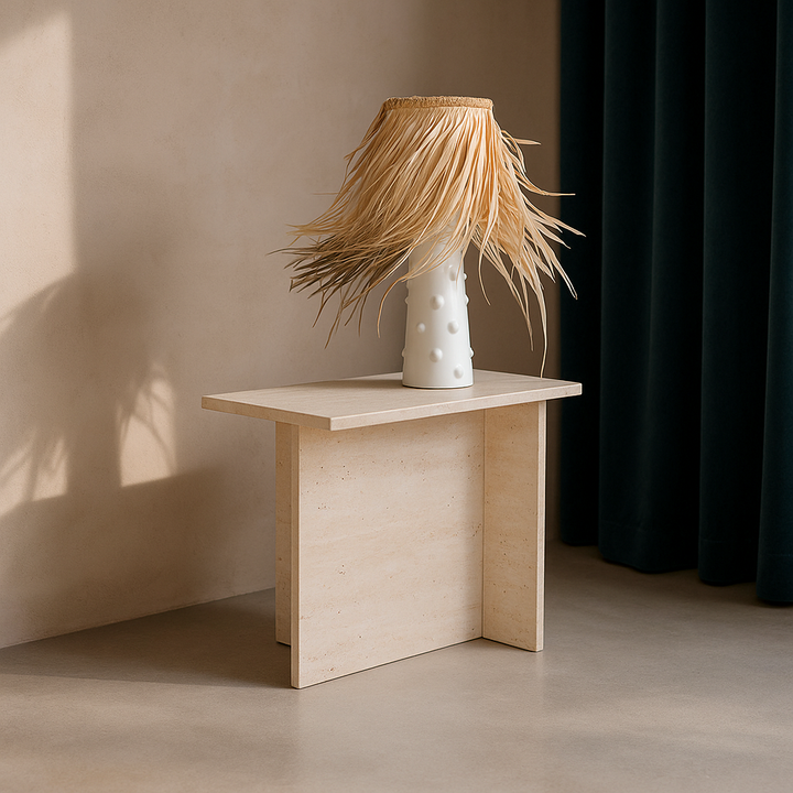 Zoe - Table d'appoint en travertin