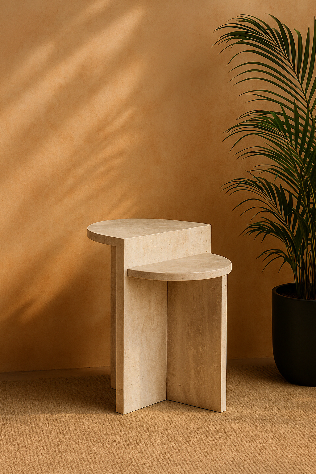 Zaho - Table d'appoint en travertin