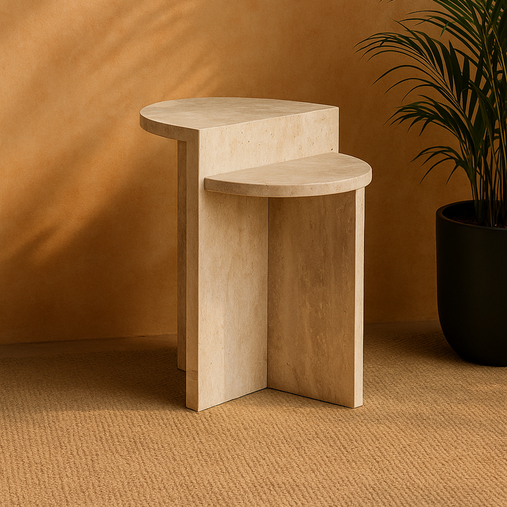 Zaho - Table d'appoint en travertin