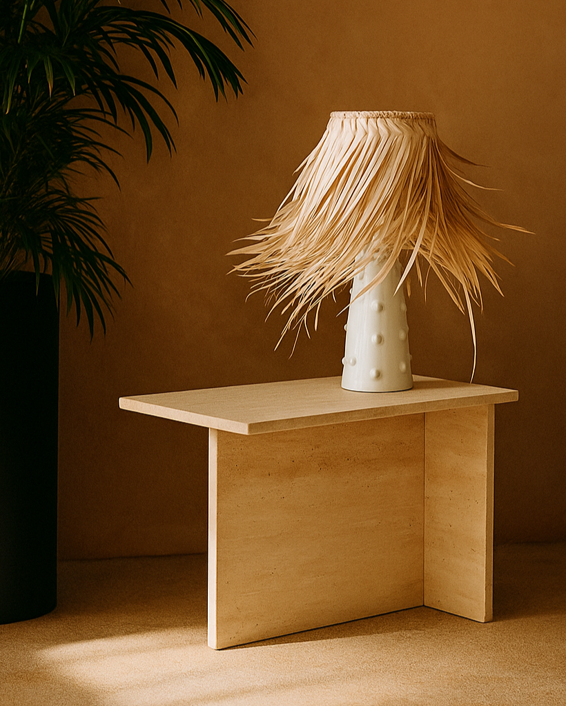 Zoe - Table d'appoint en travertin