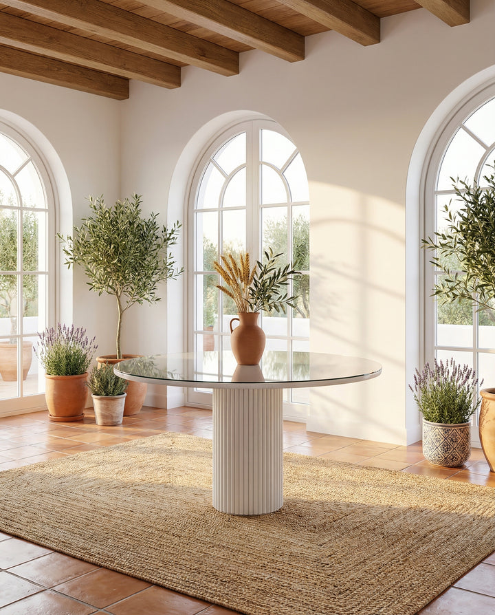 Naya - Table en marbre blanc