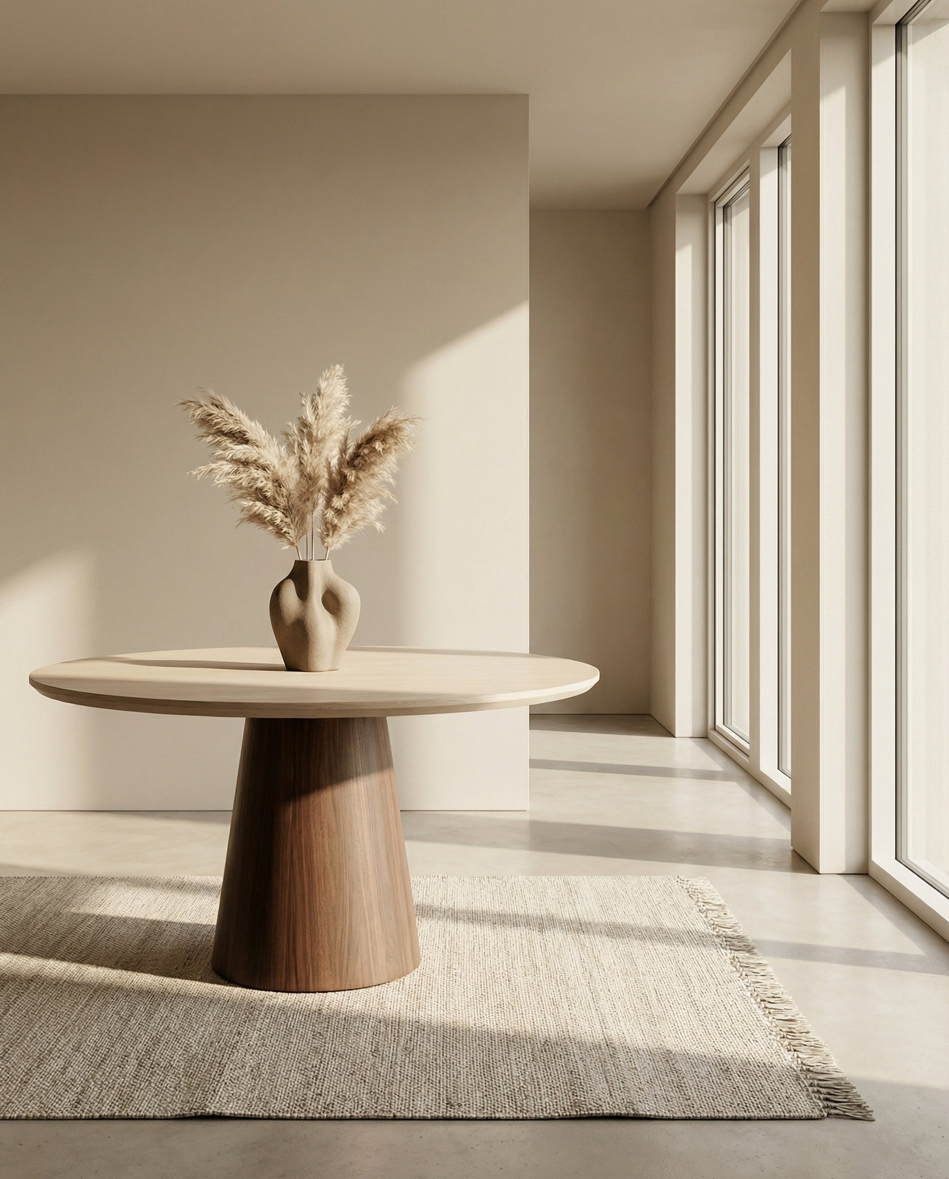 Rahma - Table en travertin et bois