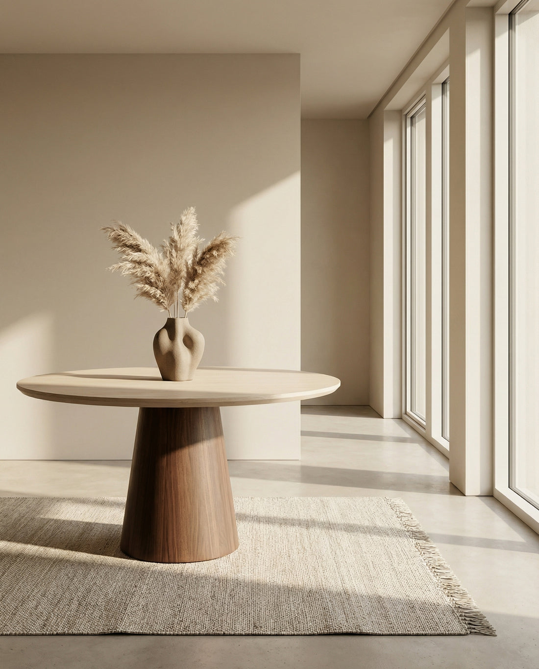 Rahma - Table en travertin et bois