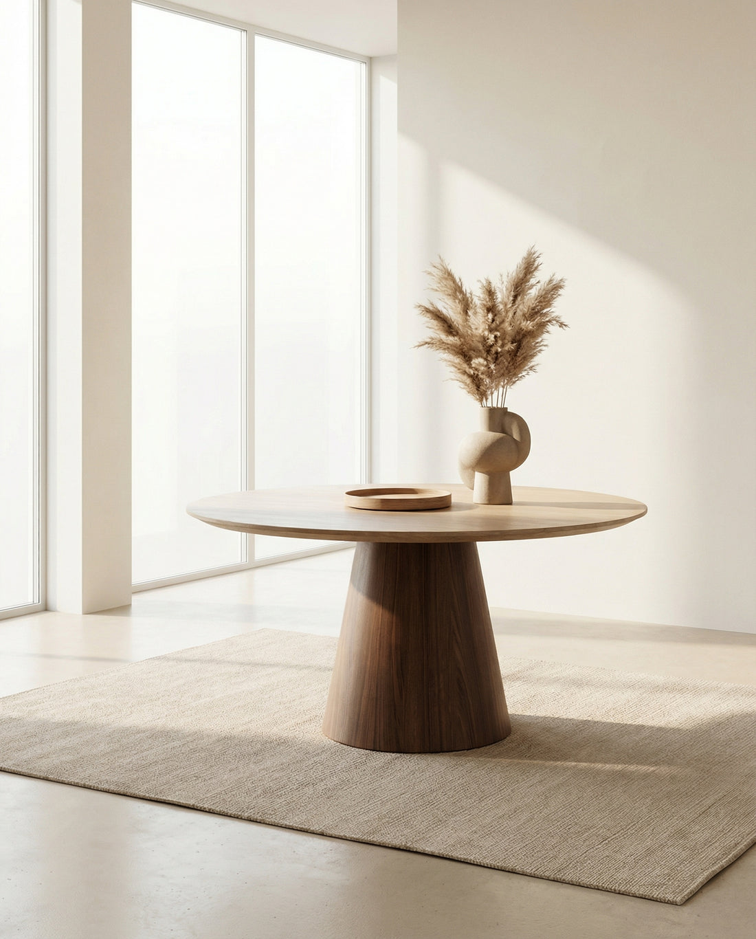 Rahma - Table en travertin et bois