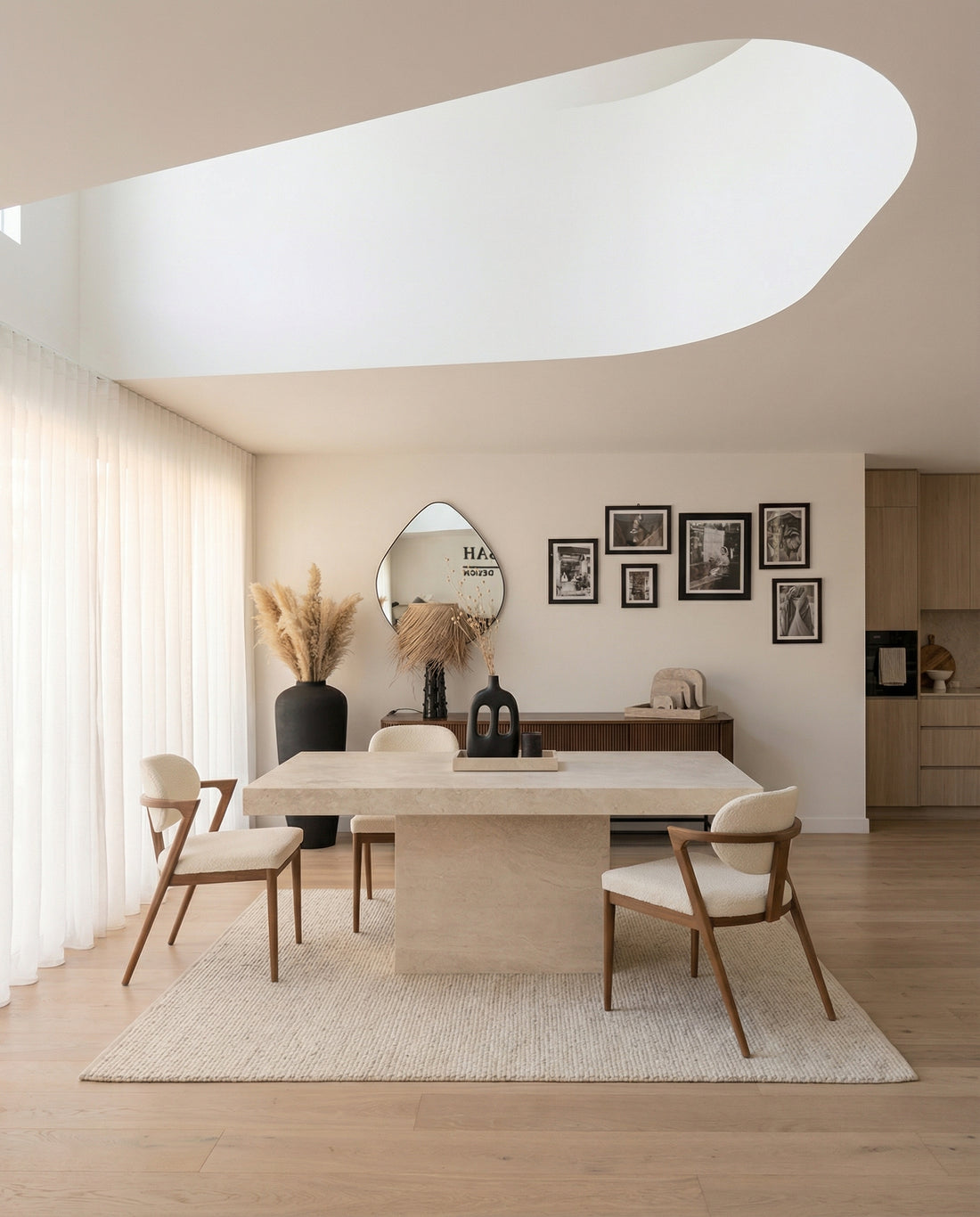 Siraj - Table en travertin rectangle