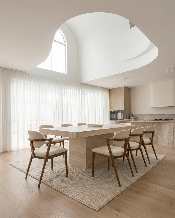 Siraj - Table en travertin rectangle