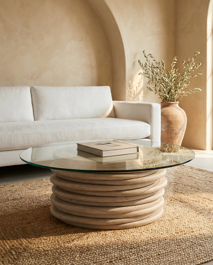 Feza - Table basse en travertin