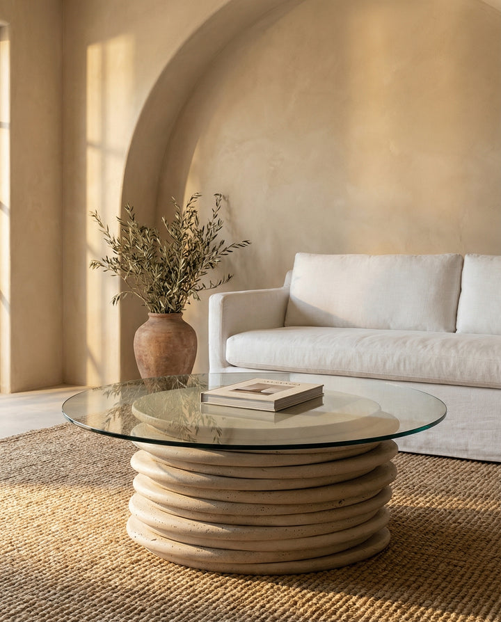 Feza - Table basse en travertin