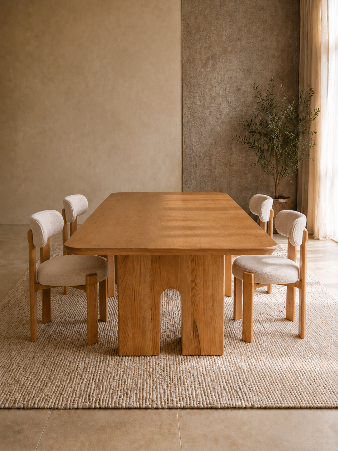 Selma - Table à manger en chêne naturel