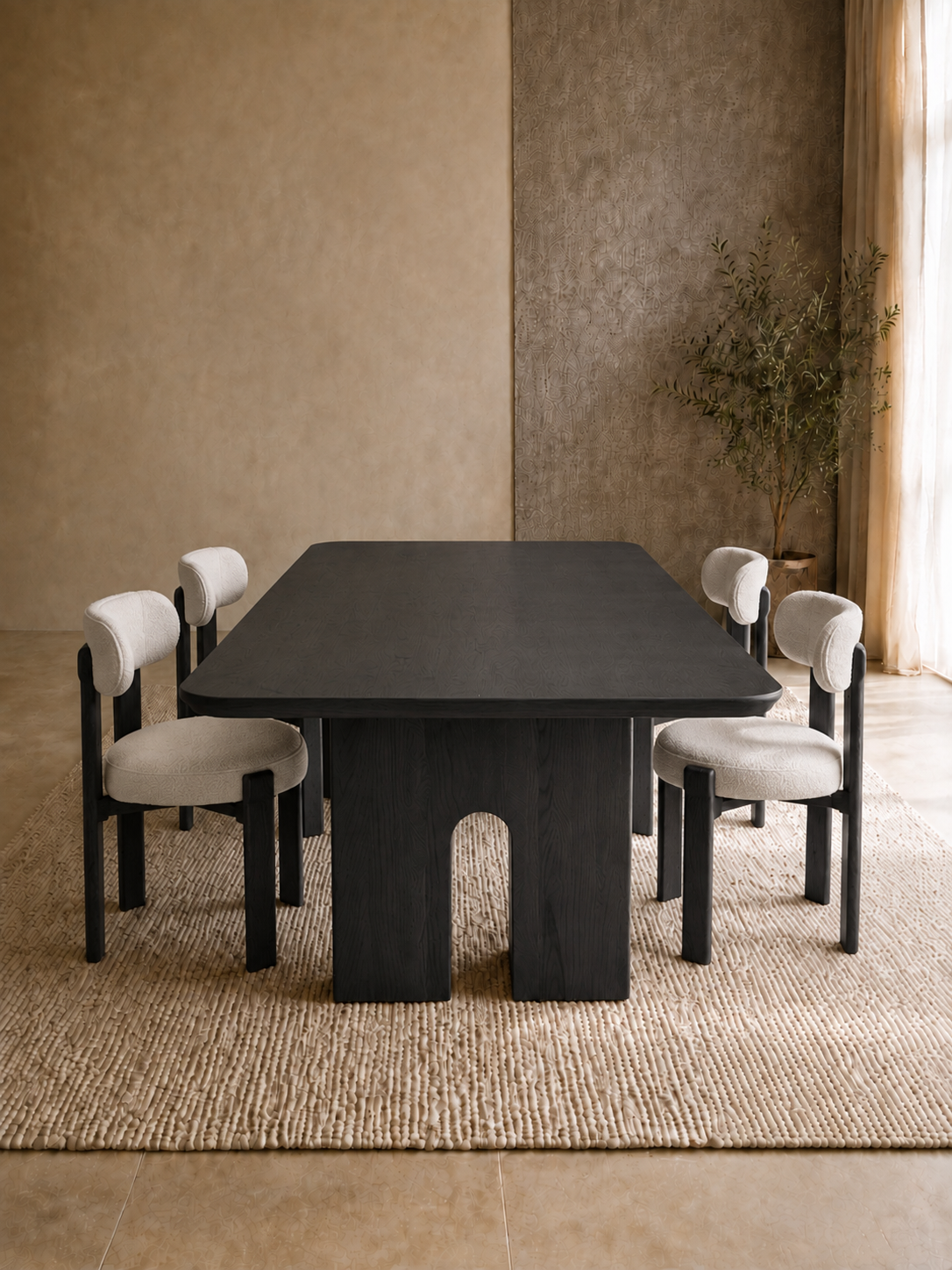 Selma - Table à manger en chêne noir