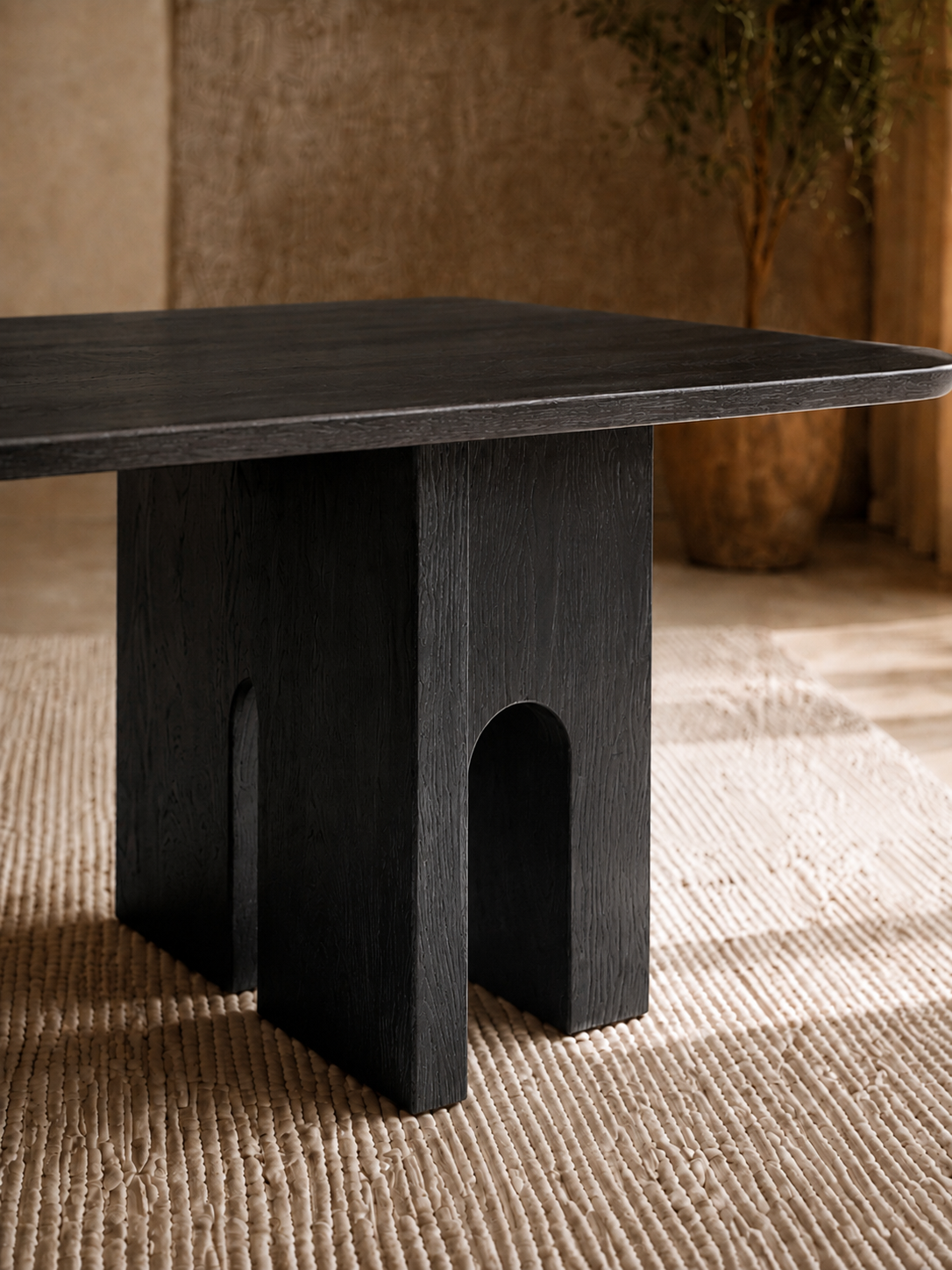 Selma - Table à manger en chêne noir