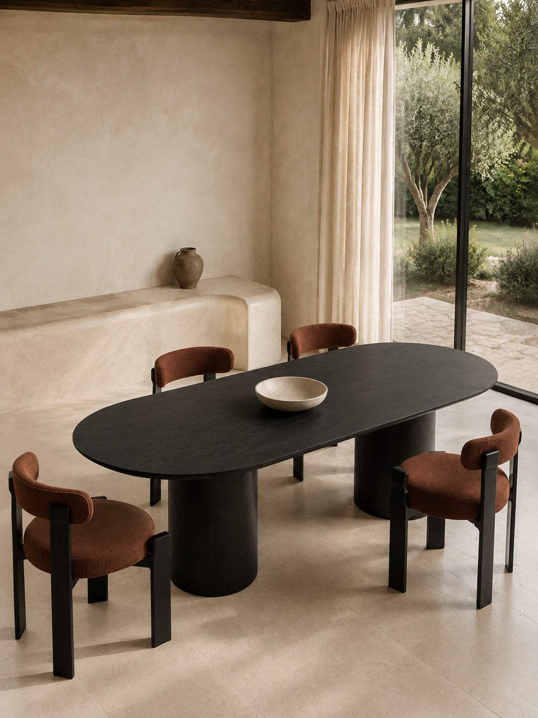 Zaïra - Table à manger en chêne noir